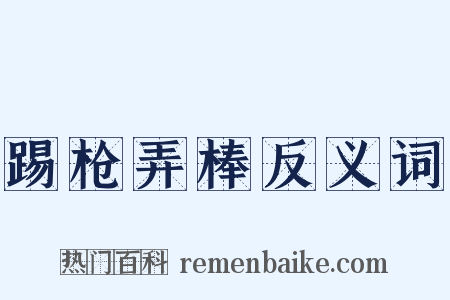 踢枪弄棒反义词是什么意思的图片